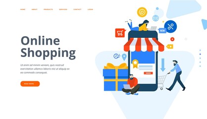 e-commerce landing page modern graphic design