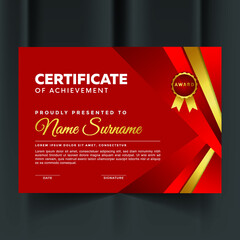 Abstract premium certificate of achievement template