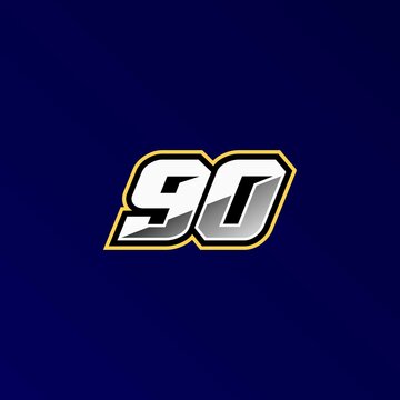Design number 90 racing logo vector