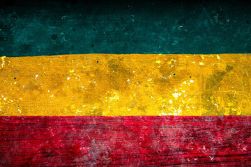 Reggae grunge cement wall in Rasta color in red yellow and green with textured. For Graphics Poster...