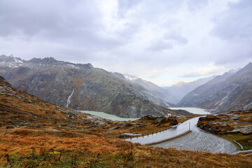 View of Landscape mountain in nature and environment at swiss