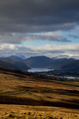 Looking over Lake Ullswater towards Helvellyn from Askham Fell.