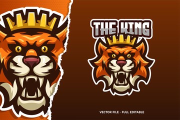 The Tiger King E-sport Game Logo Template