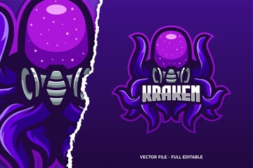 Monster Kraken E-sport Game Logo Template