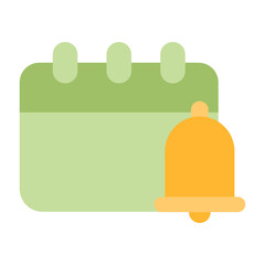 Bell and calendar icon design flat style