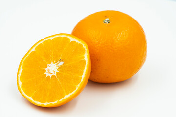 Fototapeta na wymiar Fresh orange fruit isolated on white background.