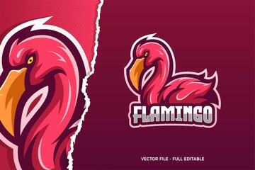 Flamingo E-sport Game Logo Template