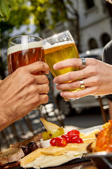 Picada Argentina to share with friends. Jamon Serrano, Chesse, tomatoes, hummus, olives.