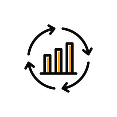 Business graph rotation icon