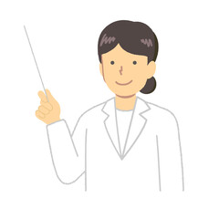  Illustration of a woman with a pointer