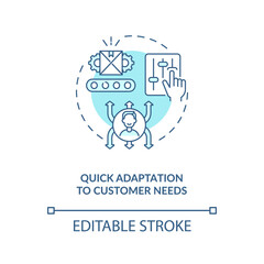 Quick adaptation to customer needs concept icon. Industry 4.0 goal idea thin line illustration. Improving productivity and competitiveness. Vector isolated outline RGB color drawing. Editable stroke