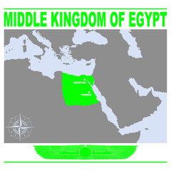 vector map of the Middle Kingdom of Egypt for your project