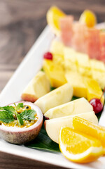 mixed fresh cut organic fruit salad platter