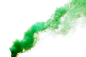 Green smoke isolated on a white