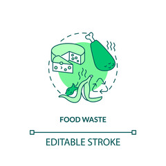 Food waste concept icon. Organic waste type idea thin line illustration. Food loss, leftovers. Keeping beyond expiry date. Vector isolated outline RGB color drawing. Editable stroke