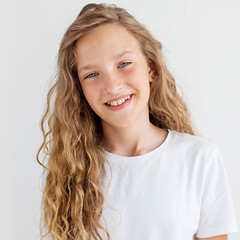 Portrait smiling young girl teen