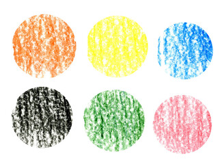 Set of stains of different colors, poorly painted, pencil texture, design element