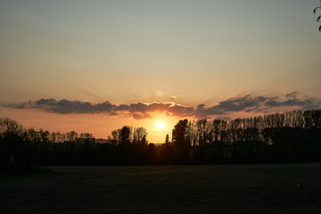 Sonnenuntergang, Landschaft, Herbst, Brand-Erbisdorf, Sachsen, Fast was für die Wand, Dorf, Sonne, Stimmung, Abend, Bäume, Natur, Farben