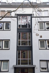 Hausfassade der deutschen Nachkriegszeit