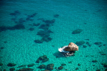 blue sky and tropical calm sea for background