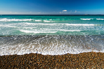 blue sky and tropical calm sea for background