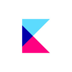 Modern abstract letter K with polygonal logo design concept vector