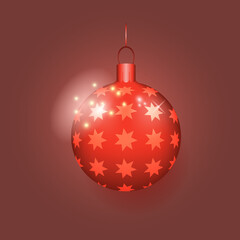 Red Christmas balls Vector illustration. realistic decorations
