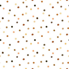 Abstract watercolor dots seamless pattern. Nude neutral colors. Scandinavian style background.