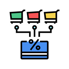 discount card color icon vector. discount card sign. isolated symbol illustration