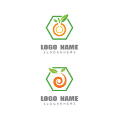 Orange logo design Vector icon illustration design