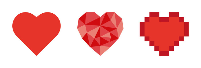Set of hearts. Vector Illustration.