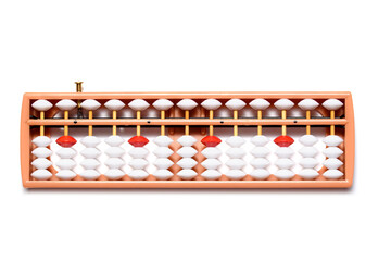 Japanese traditional abacus soroban isolated on white background. Education and development...