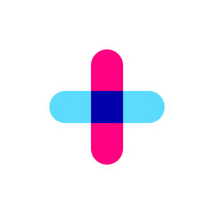 Modern plus icon design vector template. Simple medical cross logo