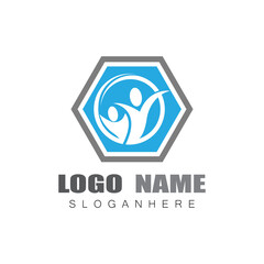 Human character logo sign illustration vector design