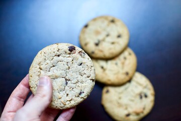 hand holding cookies