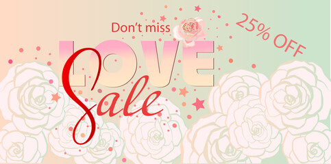 Happy Valentine's Day poster sale priomotion design