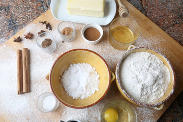 baking homemade christmas ginger cookies 