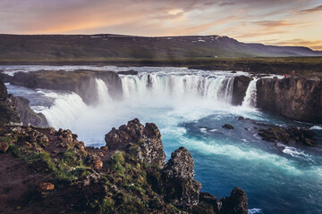 Godafoss - english Waterfall of the gods in northern Iceland