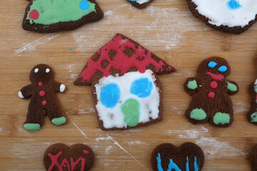 baking homemade christmas ginger cookies 