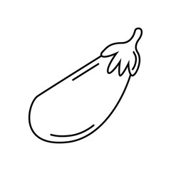 Black and white eggplant image, vector illustration, eps