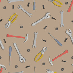 Seamless pattern with construction, home repair instruments. vector illustration.