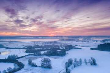 Potzlower Seenblick im Winter zum Sonnenaufgang