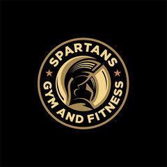Fototapeta premium Spartan Fitness And Gym Logo Vector . Fitness Logo . Bodybuilding Logo design inspiration, sports logo template with spartan warriors.