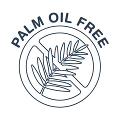 Palm oil free icon in thin line
