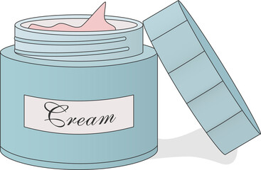 Hand drawn illustration of a face cream