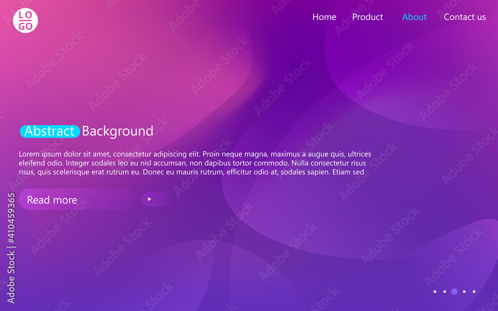 Aufkleber Abstract website template with gradient. Presentation modern minimal blur background.