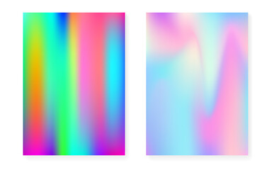 Fototapeta premium Holographic gradient background set with hologram cover.