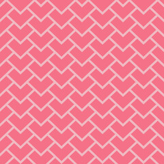 Valentine's Day pattern. Modern geometric seamless pattern. Pink heart.  