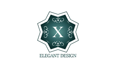 Luxury logo template with the letter X. Graceful monogram for business, restaurant, royalty, boutique, cafe, hotel, heraldry, jewelry, fashion and others