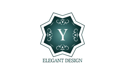 Luxury logo template with the letter Y. Graceful monogram for business, restaurant, royalty, boutique, cafe, hotel, heraldry, jewelry, fashion and others